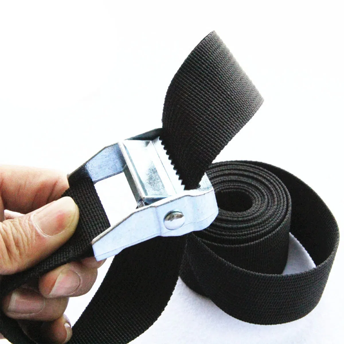 Correas de Amarre,Correas de Carga rápidas,Negro Resistente Tensión Cinturón Soporte Abajo,para asegurar mercancías o Equipaje en Camiones, Kayaks, Motocicletas 25mm * 4m 2 Piezas Tokaneit
