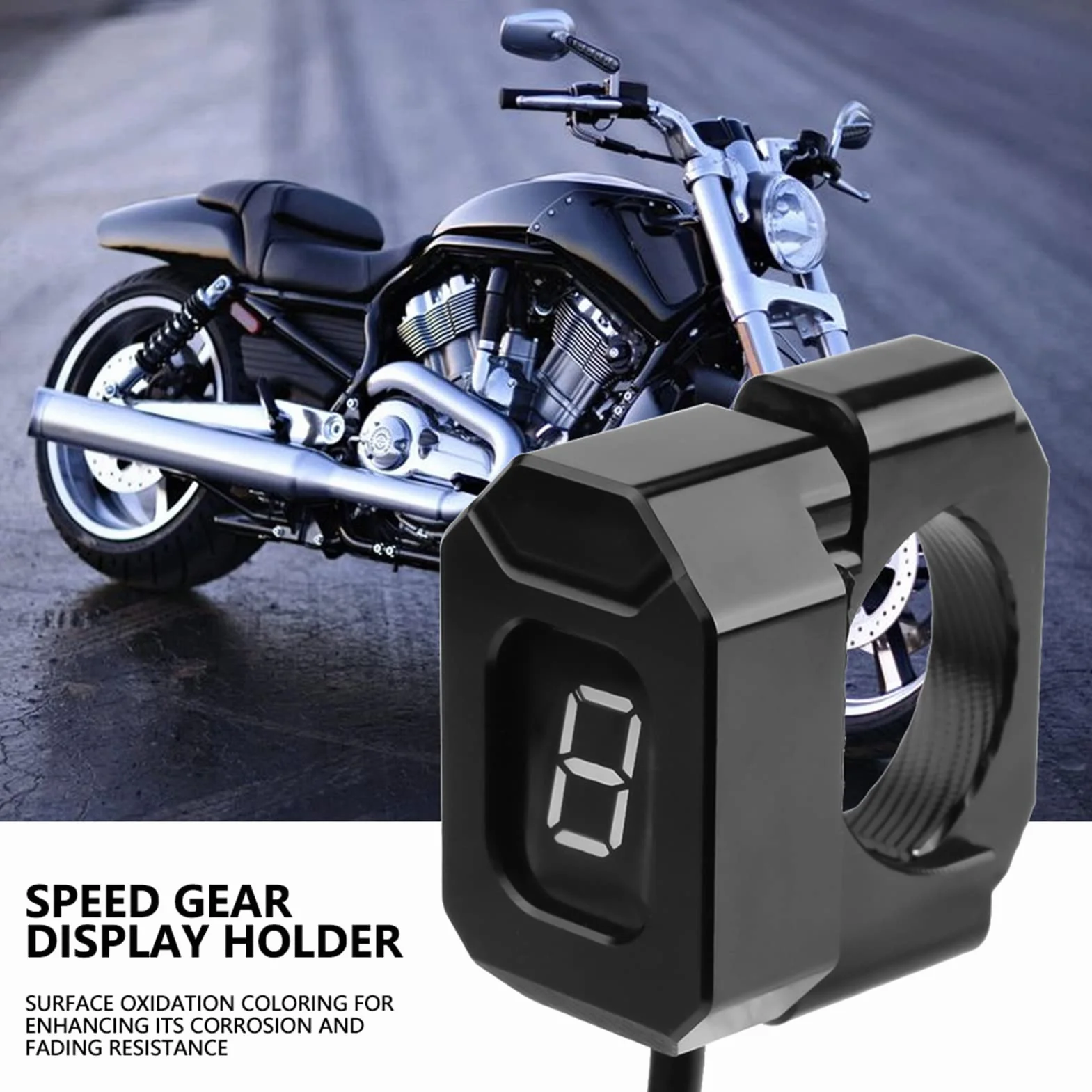 Soporte Universal para Indicador de Velocidad de Motocicleta, Montaje en Manillar, Pantalla Digital, Negro