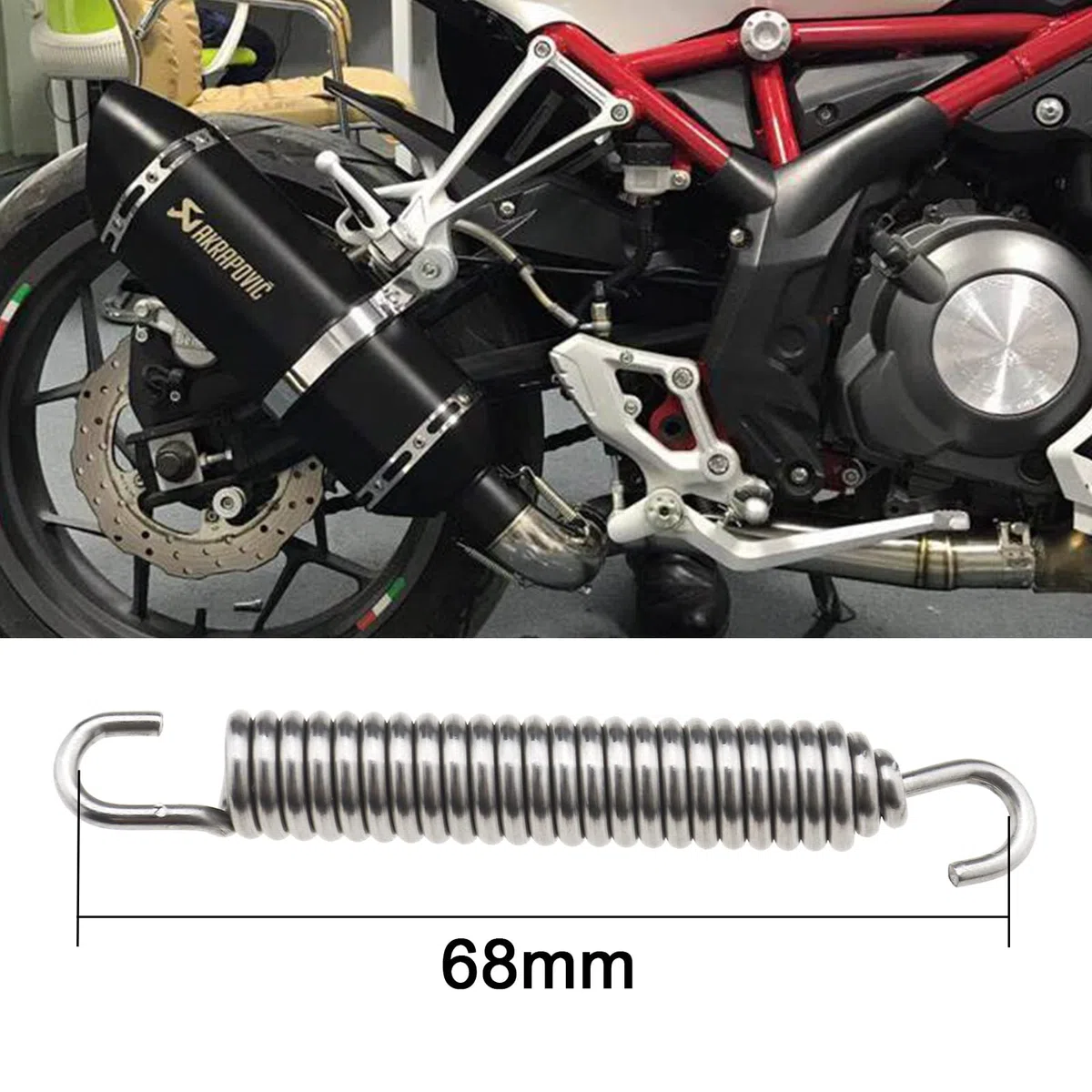 Resortes de escape de 50 x 10 mm para cámaras de expansión, resortes de montaje giratorio, 4 piezas para motocicleta, scooter, ATV