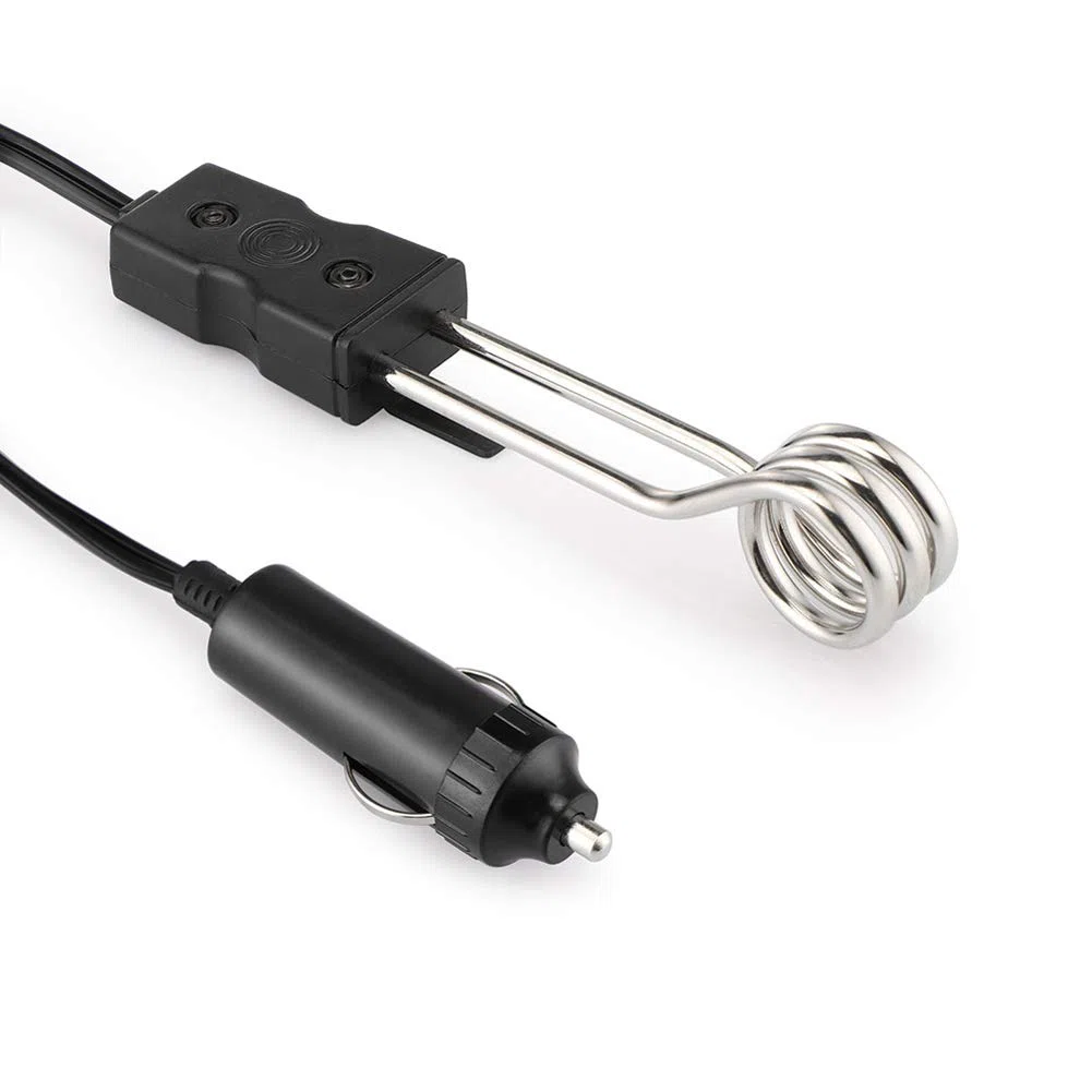 MoreChioce - Calentador de agua portátil de 12 V para coche, calentador de agua eléctrico, calentador de agua para viajes, camping, viajes, café, calentador de agua