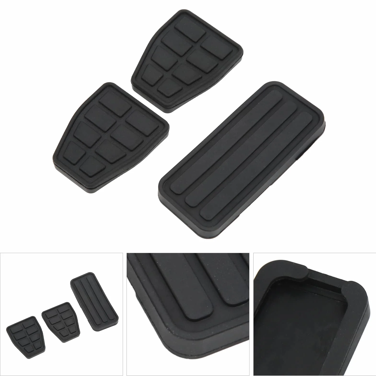 Kit de Almohadillas para Pedales de Coche, 3 Piezas de Almohadilla de Goma para Pedal de Coche y Almohadilla de Pedal de Freno y Almohadilla de Pedal de Acelerador de Repuesto