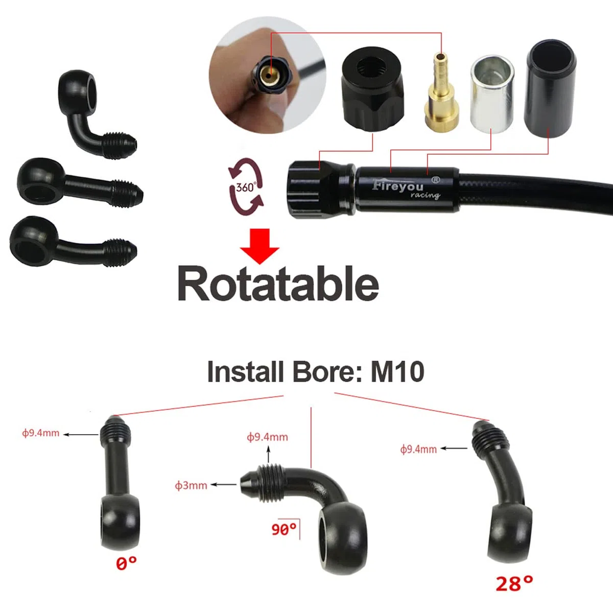 Manguera Tubo de freno de acero 3 en 1 inoxidable para motos, motocross, trial, pitbike (1200)