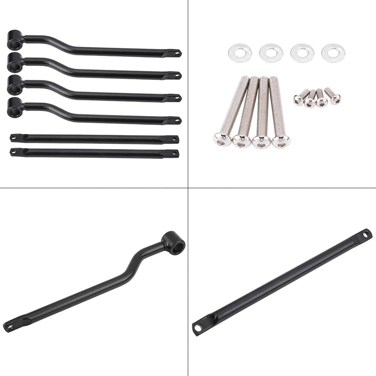Yosoo Kit de Barras de Soporte de Bolsa para Motocicleta, Barras de Soporte de Maleta, Soportes universales de Repuesto para reemplazo para reemplazo para Negro