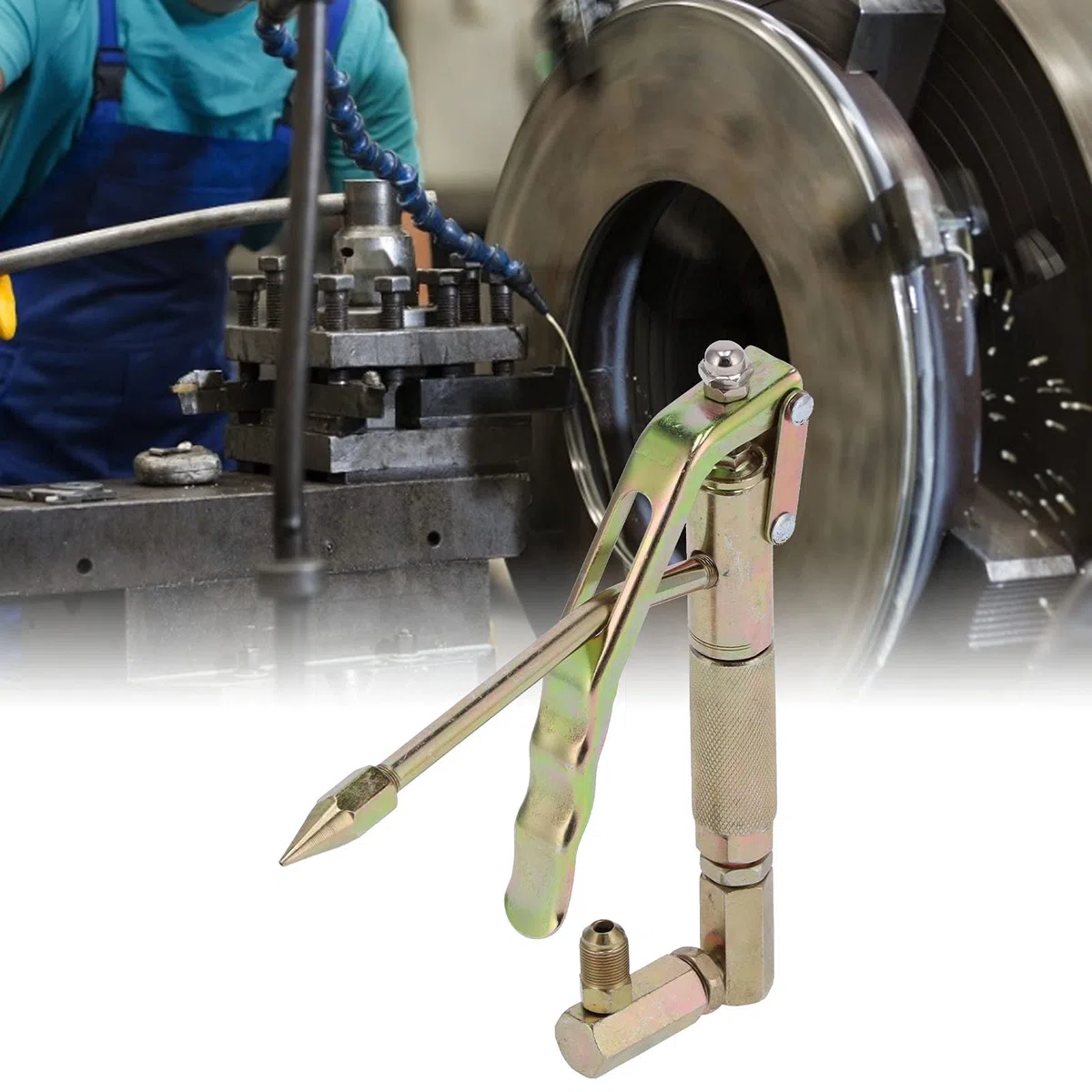Pistola de Engrase, Empuñadura de Pistola Neumática de Alta Presión Pistola de Engrase Engrasador de Mano Rotación de 360 ​​Grados Herramienta de Acoplador de Reabastecimiento Accesorios de Engrase