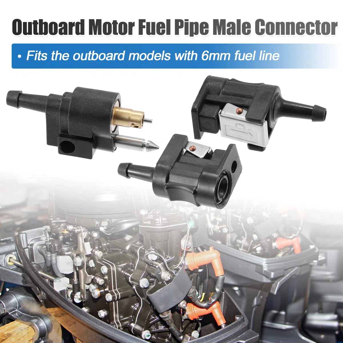 X AUTOHAUX 3uds Marino Barco Motor Combustible Línea Conector Accesorios Macho Accesorios