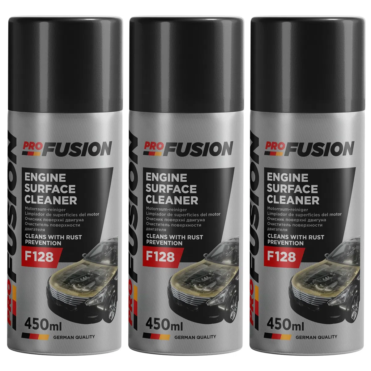 ProFusion Spray Limpiador Desengrasante para Motor - Limpia Superficies Externas Aceite,Grasa,Polvo y Suciedad Adherida - F128 Engine Surface Cleaner 450ml (3)