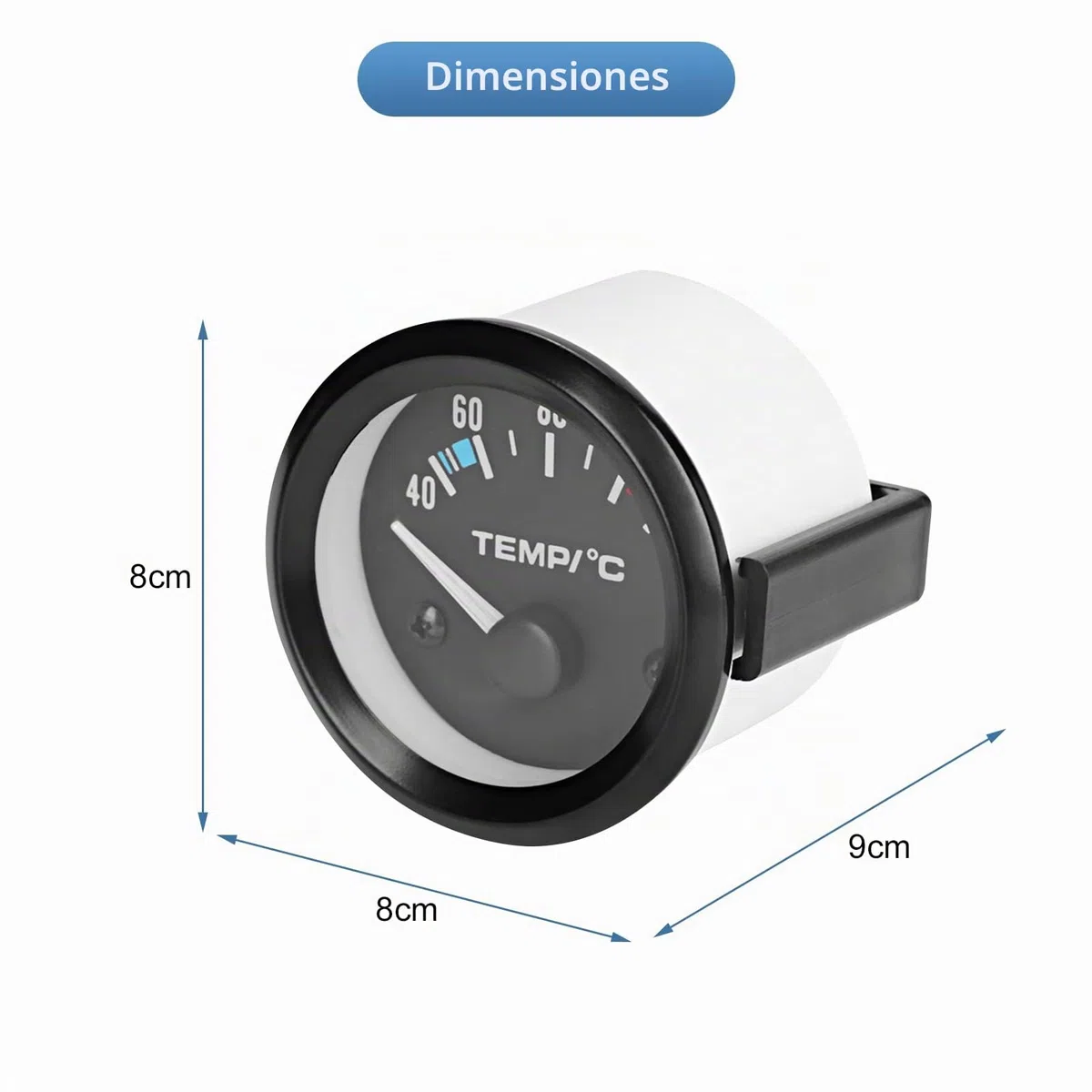 Reloj Temperatura Agua Coche, Medidor de Temperatura de Agua de 2 Pulgadas con Sensor para Coche Universal Auto Racer Truck Tractor, Indicador de Temperatura de Agua del Coche