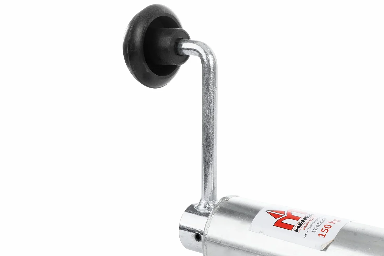 UNITRAILER Rueda Jockey para Remolque 150 kg 48 mm 505-730 mm, Rueda de Apoyo con Rueda Maciza 200x50, manivela con cojinete de Empuje, para Caravana, Remolque y Plataforma
