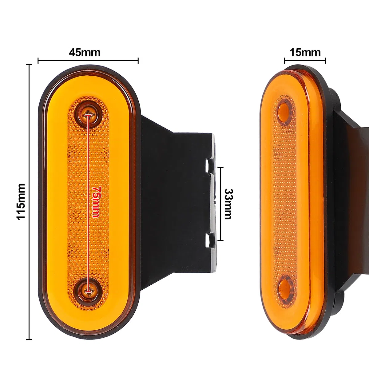 CPROSP Luces de Gálibo LED Ámbar 12V/24V - 6 Piezas | Marcadores Laterales Alto Brillo | para Remolque Furgoneta Caravana Camión | IP67 Impermeables | Instalación Fácil