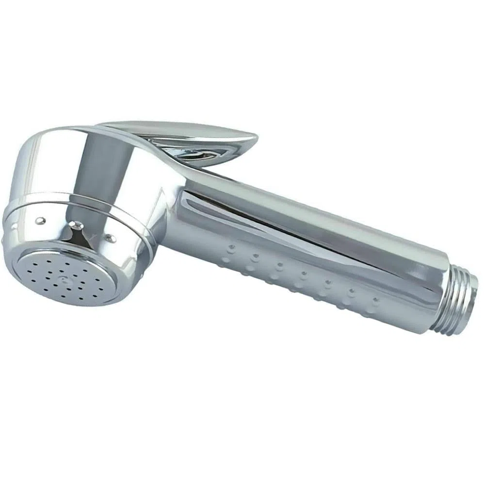 Cabezal de ducha con gatillo cromado de encendido/apagado, flujo de agua caliente y fría, 1,27 cm, cabezal de ducha de mano para autocaravana, caravana, autocaravana, barco, universal