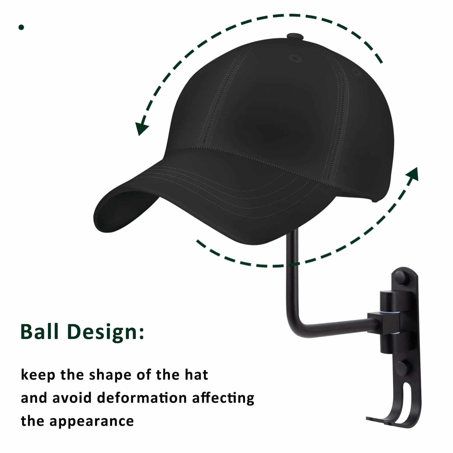 Soporte Casco Moto Pared Soporte Casco de Motocicleta Rotación de 180° para Cascos de Motocicleta Cascos de Béisbol de Baloncesto Pantalla Negro