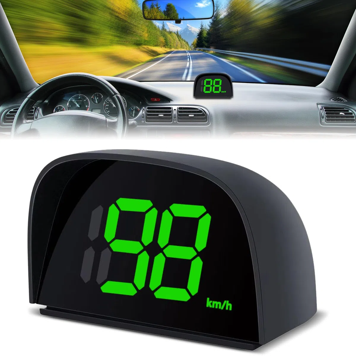Nizirioo Velocímetro digital para coche, velocímetro de velocidad: pantalla universal para coche, velocímetro para bicicleta, moto, coche