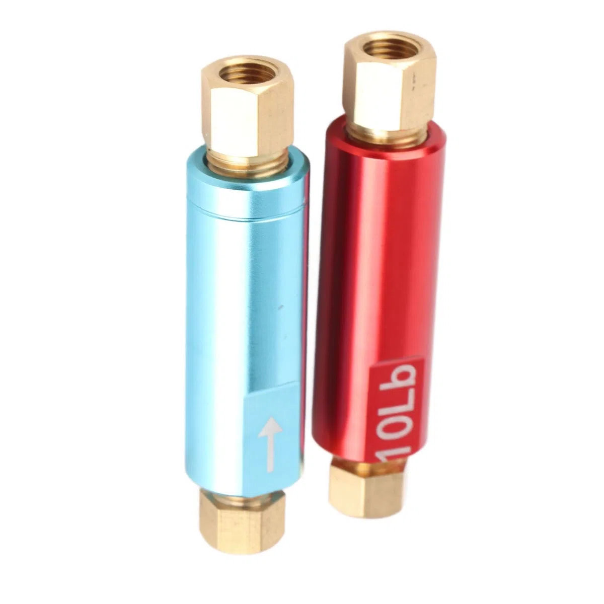 2 unidades de válvula de retención de presión de freno metálica, válvula universal para coches de carrera, válvula de presión de 2 psi y 10 psi con