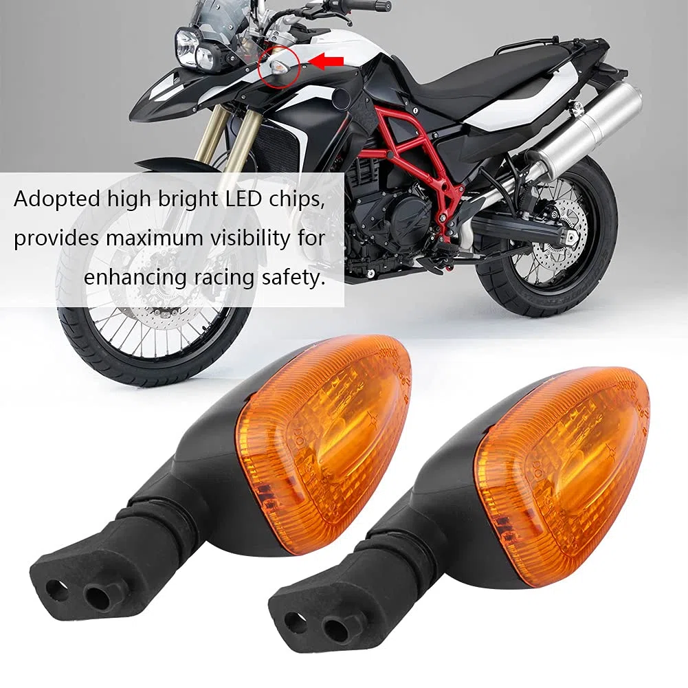 Par de Luces de Señal de Giro para Motocicleta, Lámpara Indicadora de Dirección para F800 (Amarillo)