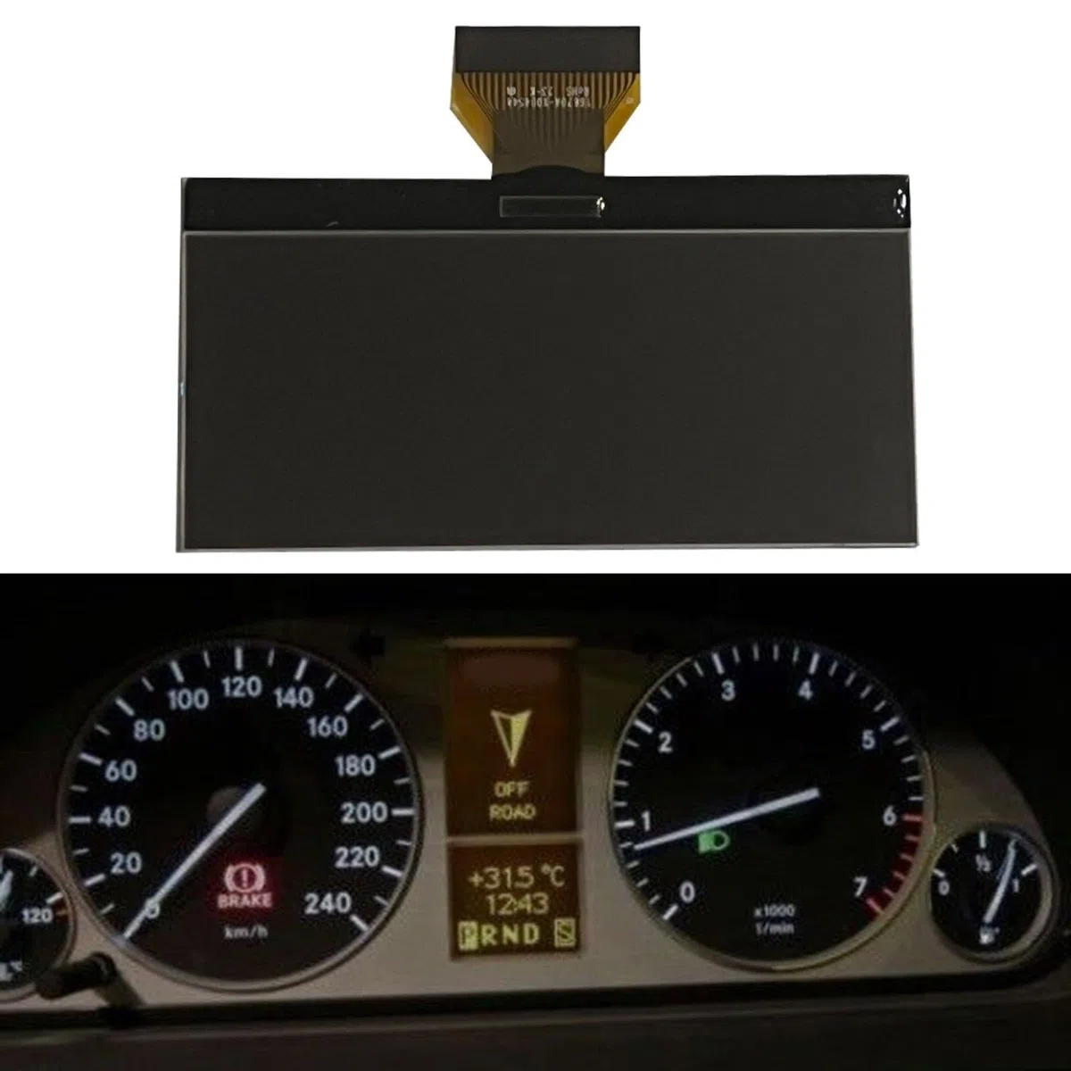 1 Pantalla LCD de Repuesto para Panel de Instrumentos de para Mercedes Clase A B W169 W245 A1695400448, Color Negro