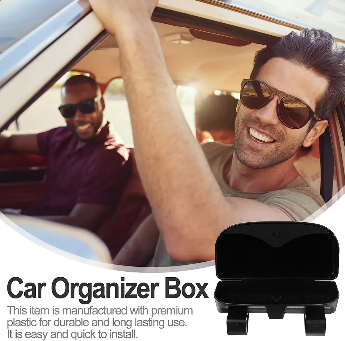 Soporte para Gafas de Sol para Coche, Estuche para Gafas, Caja de Almacenamiento, Funda para Gafas, Accesorios para el Interior del Coche Se Aplican a Todos los AUT (Negro)