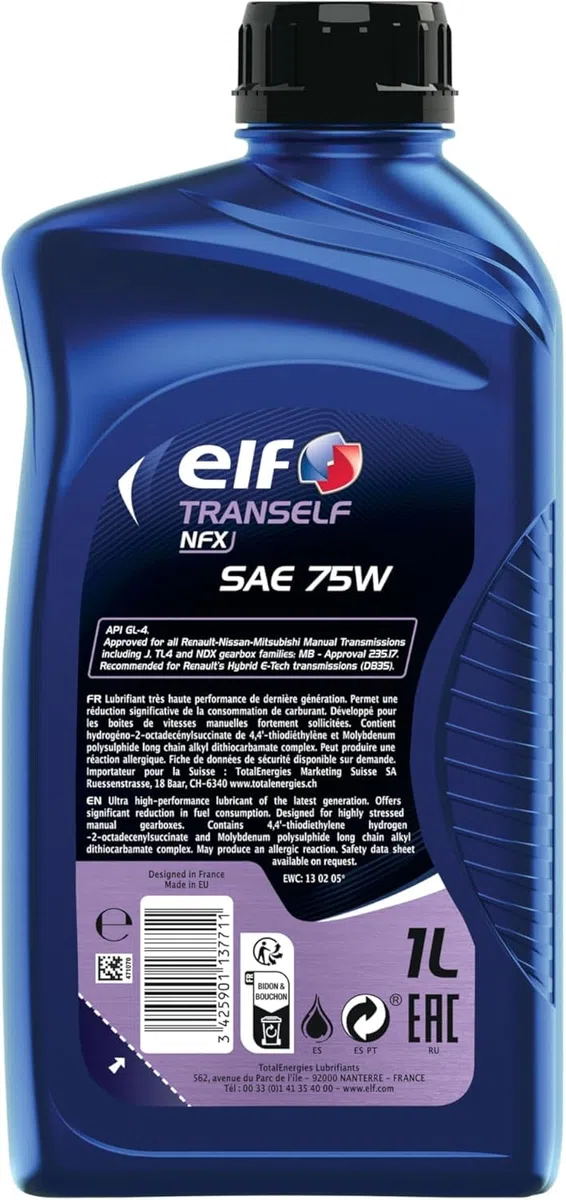 ELF TRANSELF NFX 75W 1L (ANTIGUO NFP/NFJ)
