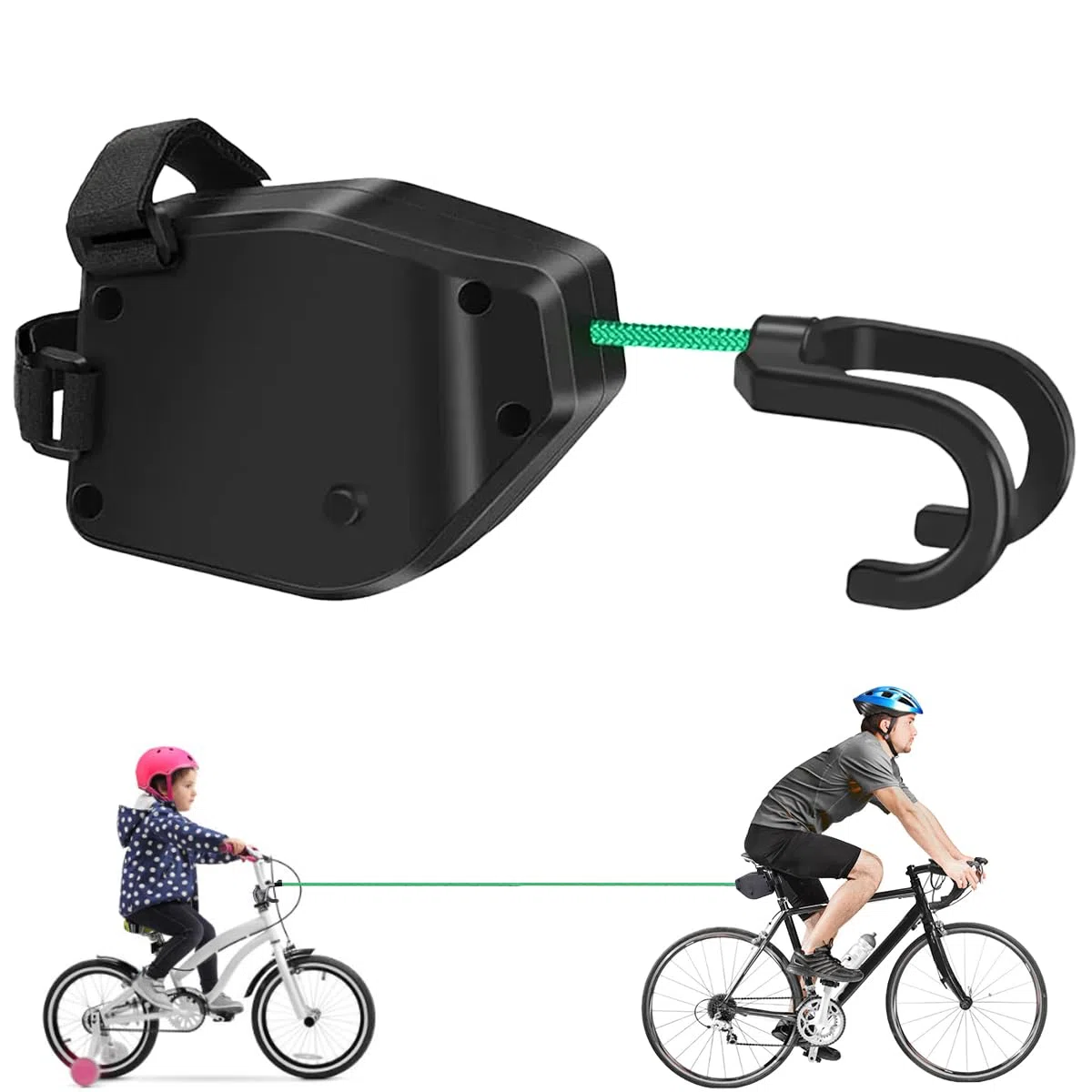 Cuerda de Remolque para Bicicletas, 2.5 M Correa de Tracción de Bici para Niños Retráctil, Sistema de Remolque Bicicleta Niños para Remolcar Bicicletas/Bici/E-Bike