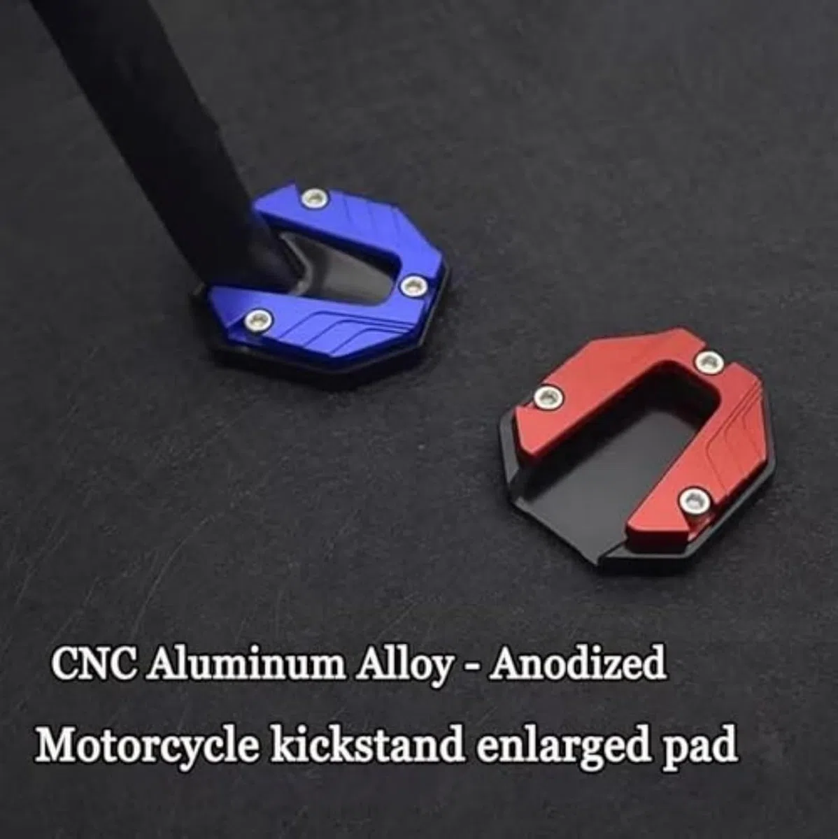 Extensor de Caballete Lateral Moto para AJP PR7 Adventure 650, Placa Ampliadora de Pie Base Antideslizante de Aluminio para Estabilidad al Aparcar,Normal-C/Red