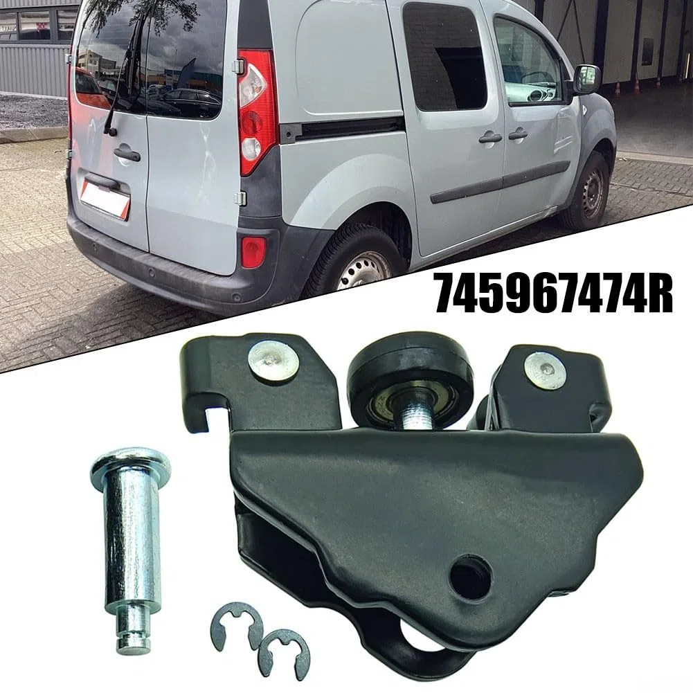 Polea de metal para guía de rodillo de puerta corredera compatible con Renault para Kangoo II 2008 en adelante, OEM 745967474R 777643981R, accesorio de pista interior negro para un funcionamiento
