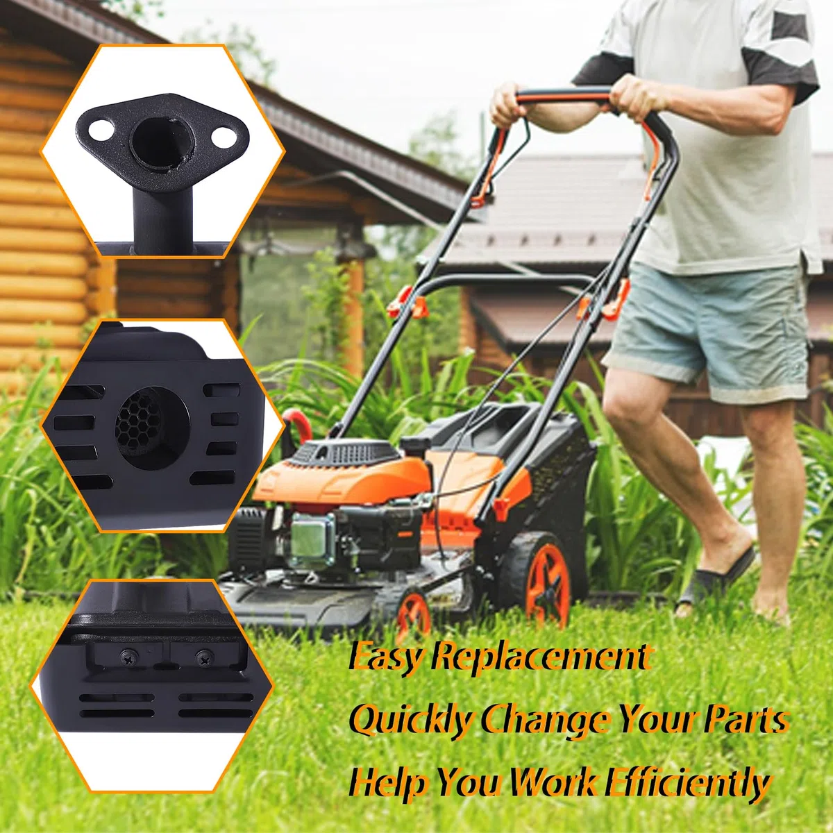 Juego de escape silenciador para Honda GX120 GX160 GX200 168F 4HP 5.5 HP 6.5HP Motor,Silenciador con bujía de arranque Tapa de bujía dividida Filtro de aire