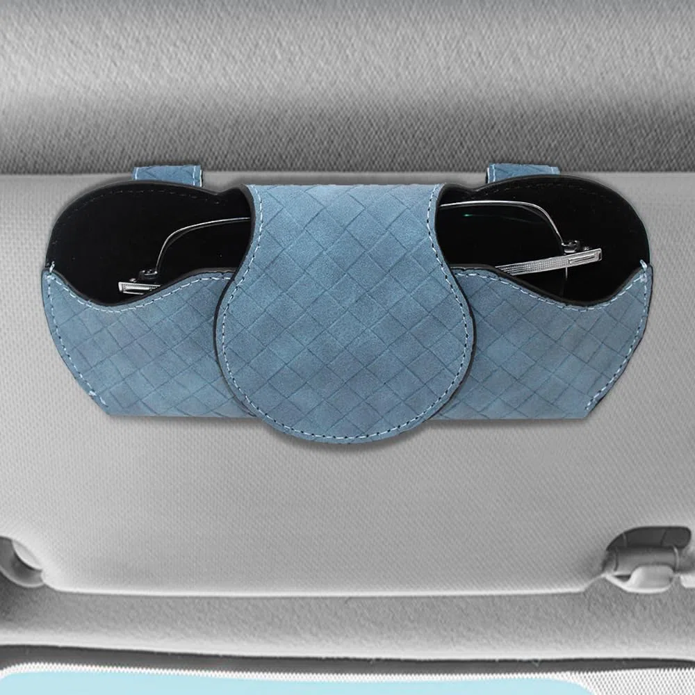 2 Soportes para Gafas de Sol para Visera de Coche, Caja organizadora de Gafas de Cuero con Clips para Visera de automóvil, Accesorios de Visera Interior automotriz