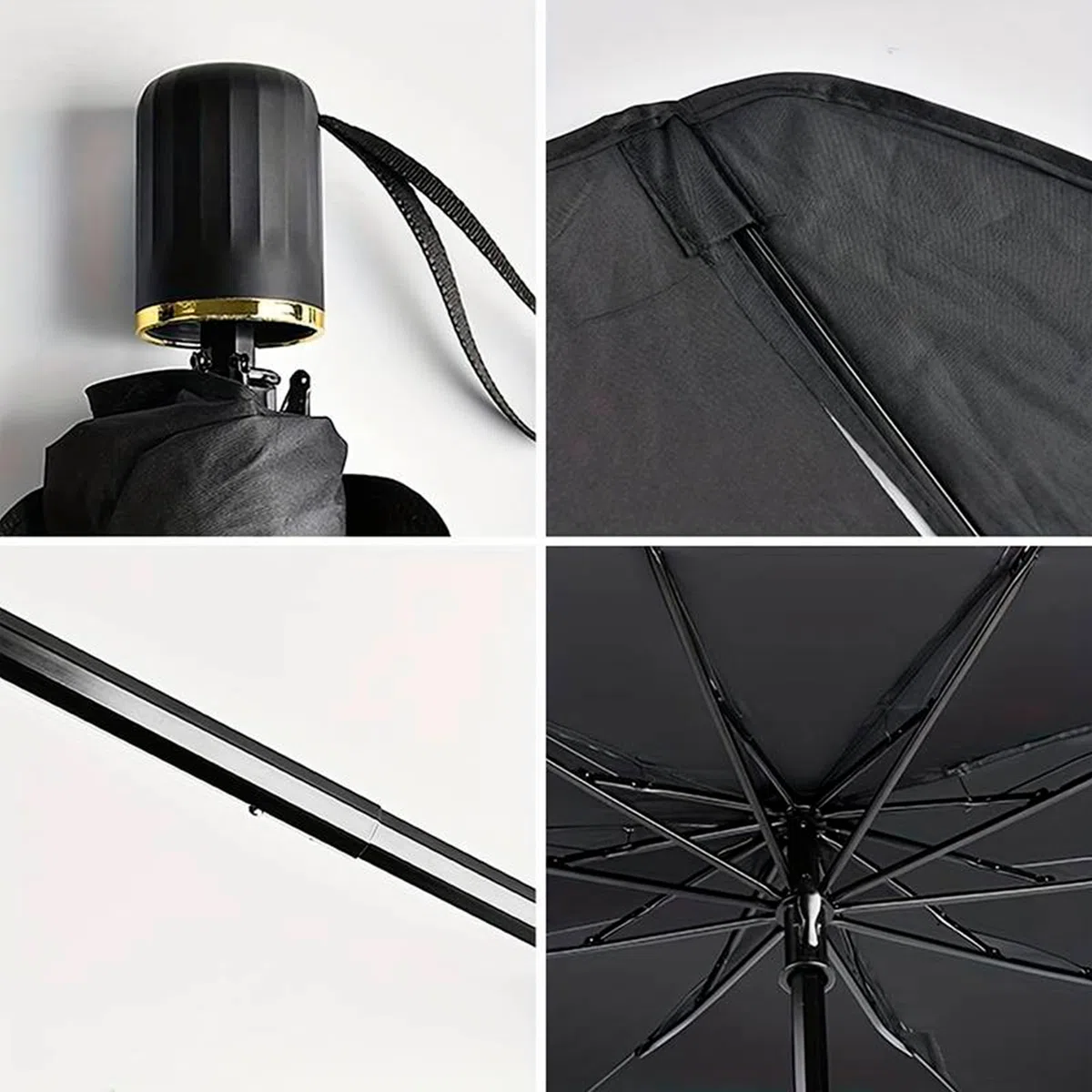 Parasol Coche Delantero, Paraguas Parasol, Tamaño 135x75-115x65, Parasol Coche Delantero Plegable, Sombrilla Interior, Protector Solar Auto.