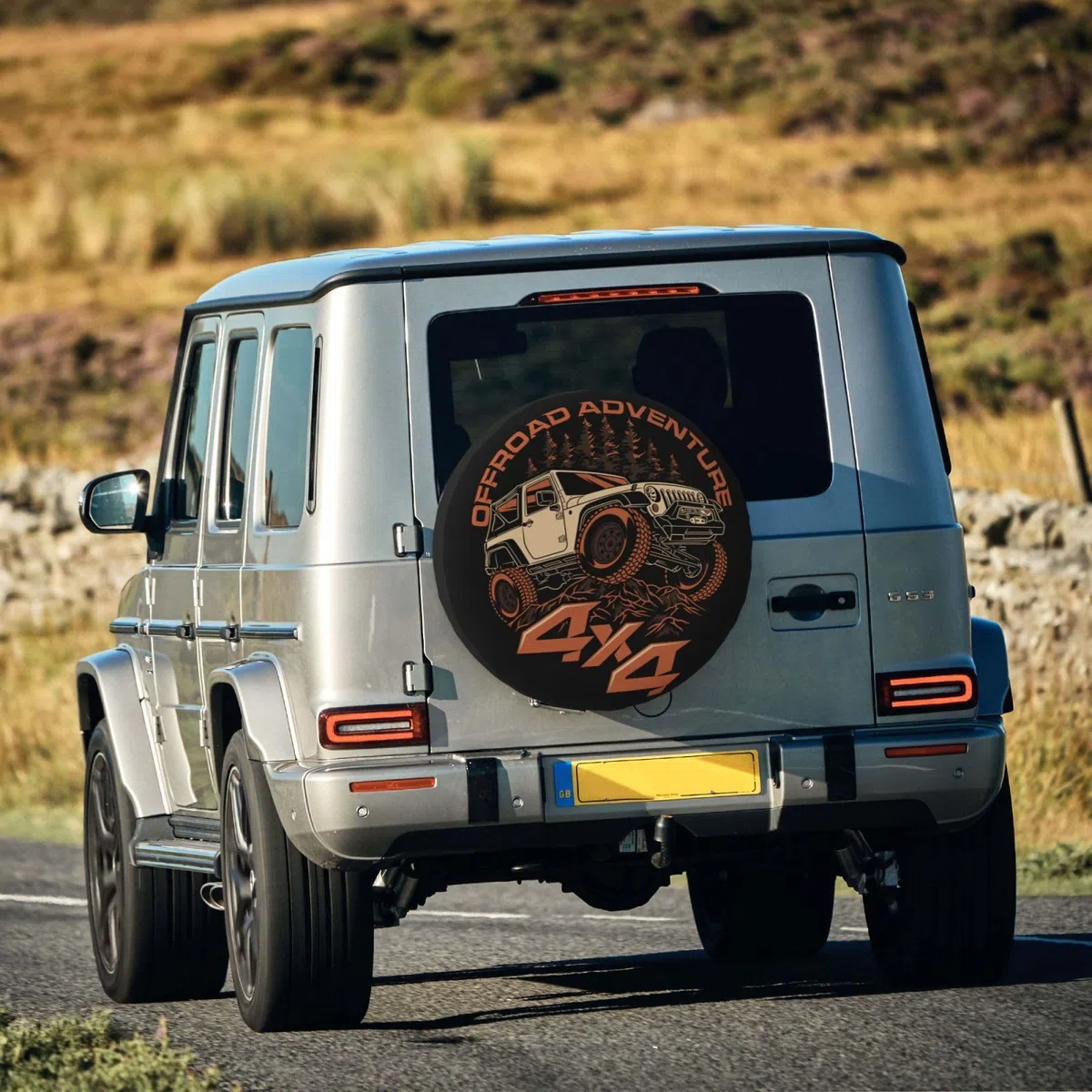 Cubierta de rueda de repuesto para coche, impresión 4x4 para aventuras todoterreno, cubiertas impermeables y a prueba de polvo, para SUV, RV, bolsa de neumático de remolque de 16 pulgadas (40.64 cm)