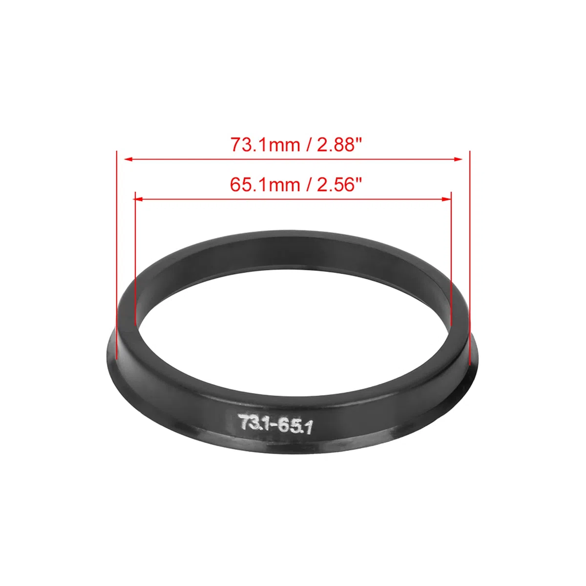X AUTOHAUX 4uds Plástico 73.1mm a 65.1mm Coche Cubo Céntricos círculos Negro Anillos Centrales