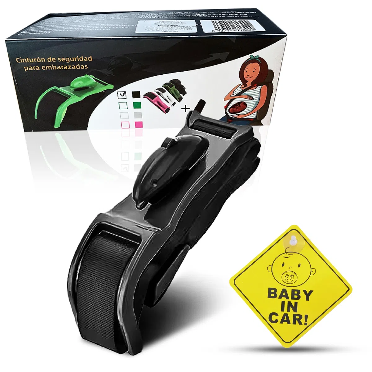 Cinturón Embarazada Coche Homologado + Guía de Seguridad | Protege al Bebé de Presión e Impactos | Adaptador Cómodo para Maternidad | Regalo Ideal para Futuras Mamás
