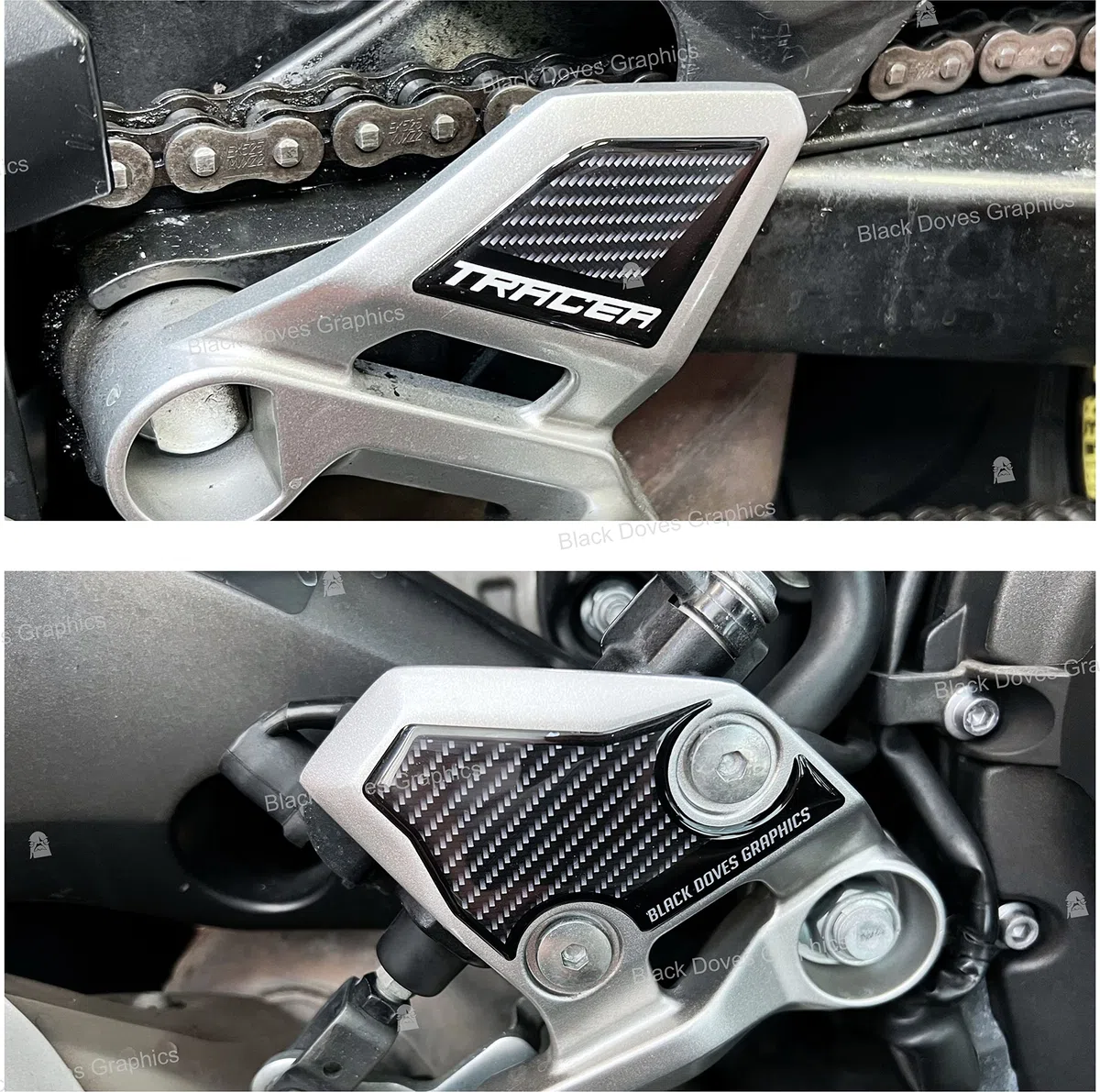 Calcomanías de resina 3D para protección del talón compatibles con Yamaha Tracer 900 (protectores de talón)