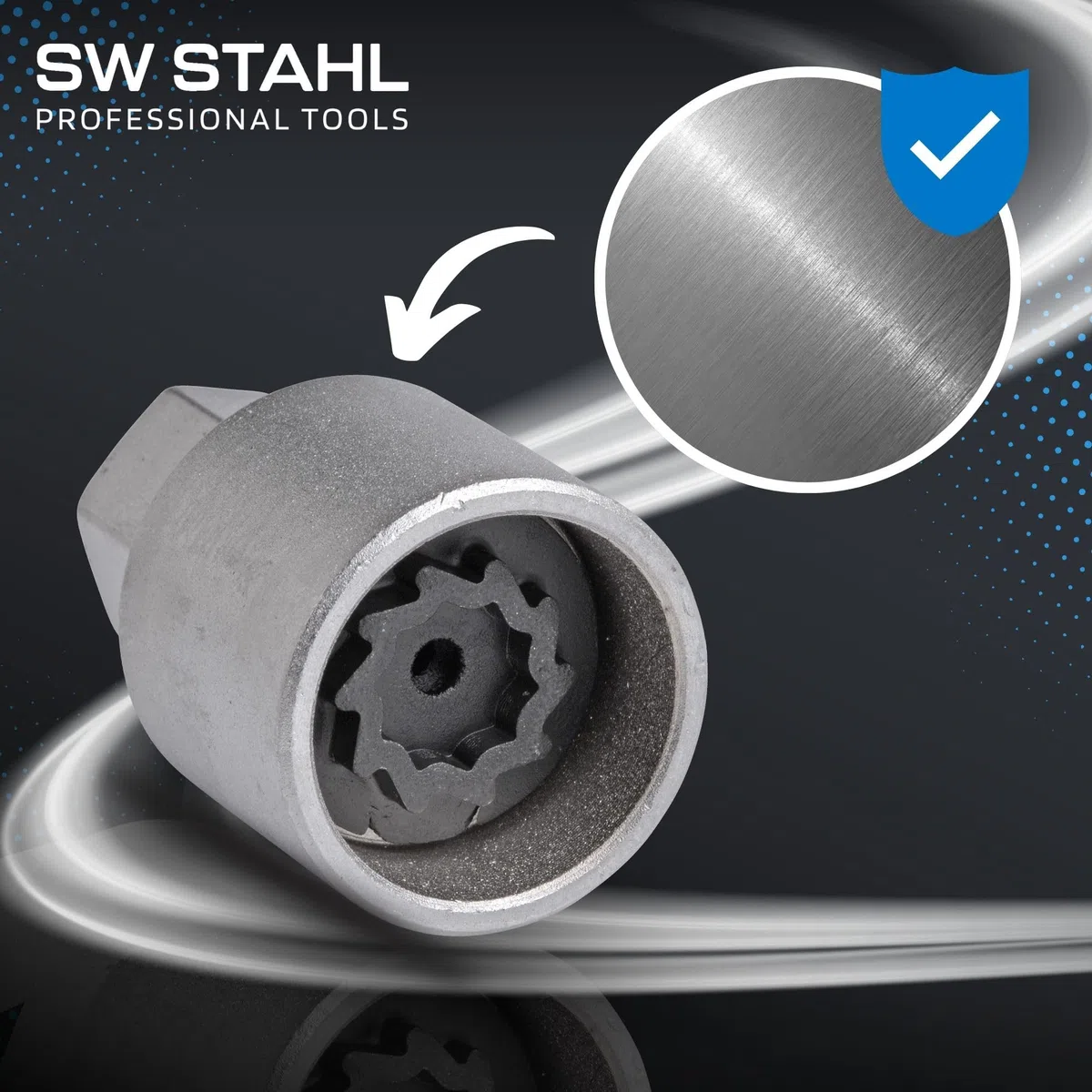 SW-Stahl 02383L-5 - Bloqueo de llanta para VW adaptador 525