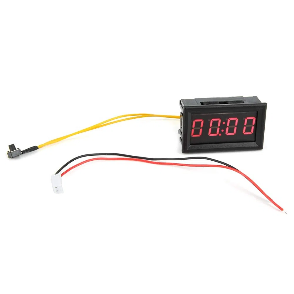 Relojes Digitales Electrónicos LED para Automóviles, Reloj Digital para Tablero de Automóvil DC 4.5-30V para Automóviles, Camiones, Barcos (opción Azul Rojo Verde)(rojo)