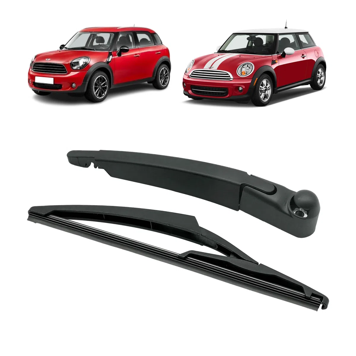 Brazo limpiaparabrisas trasero compatible para Mini (R56) (2006-2013) y Mini Countryman (R60) (2010-2016). CON ESCOBILLA TRASERA. 61627129282