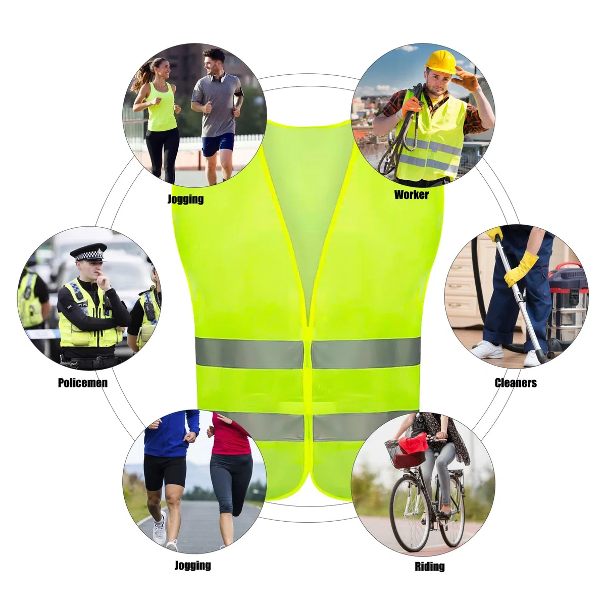 2 Pcs Amarillo Reflectante Chaleco de Seguridad, Amarillo Chaleco de Alta Visibilidad, Unisex, Motocicleta Bicicleta Correr Chaleco de Seguridad (2)