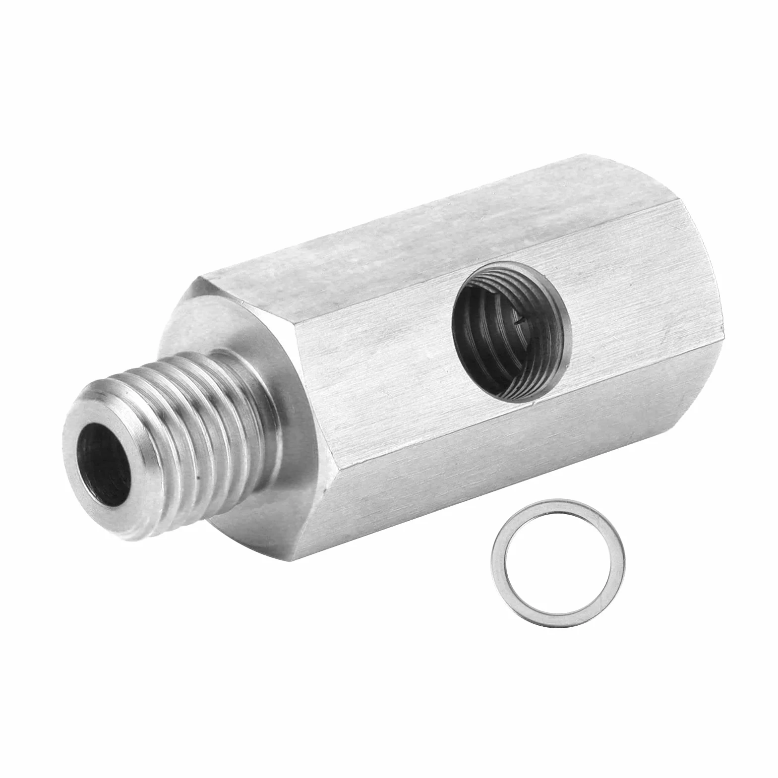 Accesorio Npt del sensor de presión de aceite, 1/8in a M12 X 1.5 Adaptador de acero inoxidable en forma de T Accesorio para automóvil