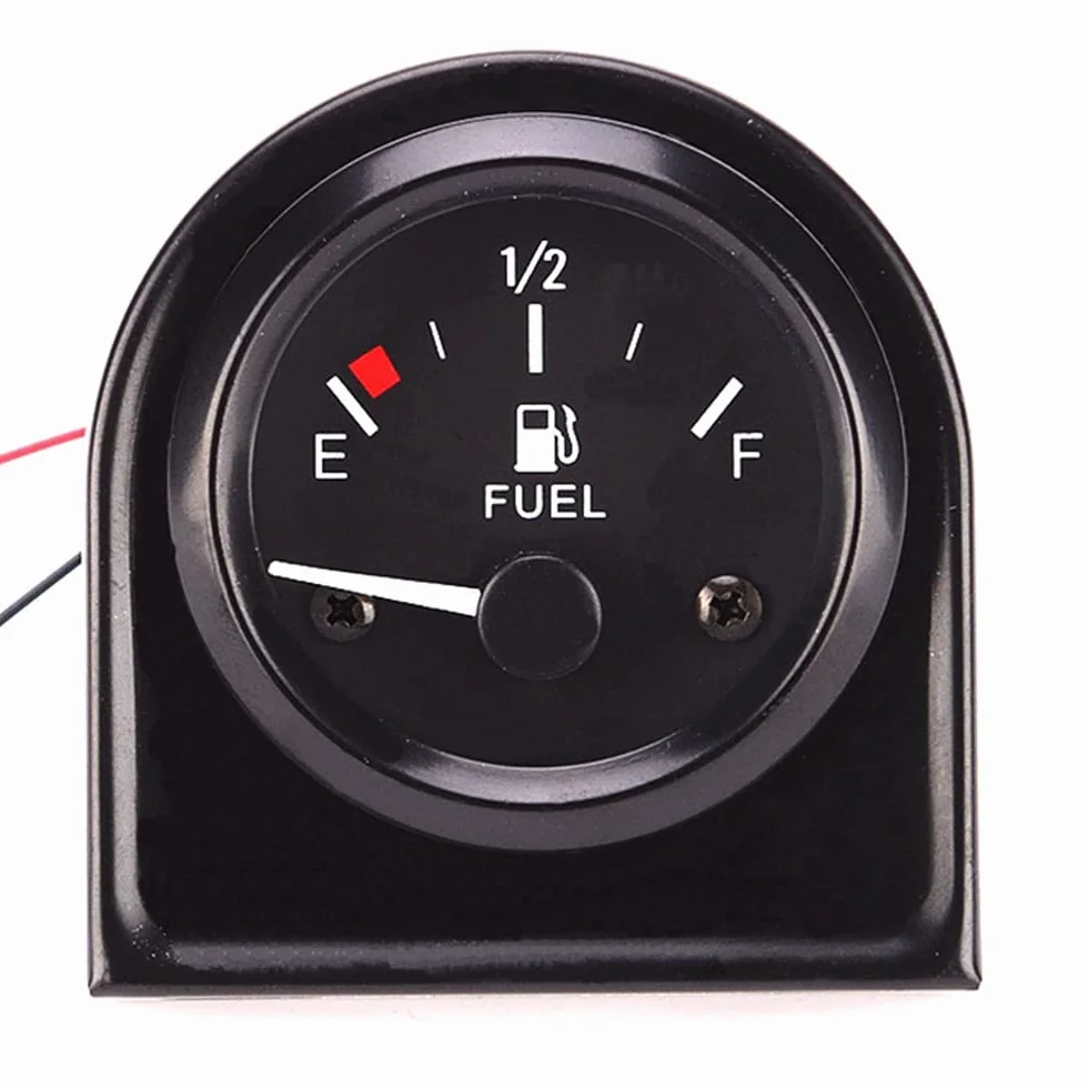 Medidor de combustible 2 pulgadas 52 mm Medidor de nivel de combustible universal para automóvil con sensor de combustible digital LED E-1/2-F Puntero de rango 12V para barco SUV