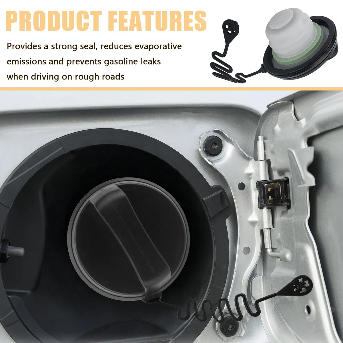 Tapón de Depósito de Combustible, Compatible con Ford Fiesta, Transit, Fusion, MK5, MK8, KA, Sustituye a 1580852, 7S61-9030-CB, 7S619030CB, Tapa del Tanque de Gasolina de Repuesto