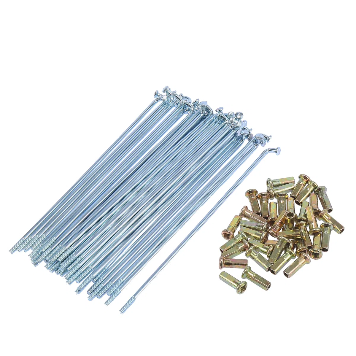 Motoforti 36Pcs 3mm Rosca Diámetro 165mm Longitud Motocicleta Rueda Radios Cabecillas Tono Plata