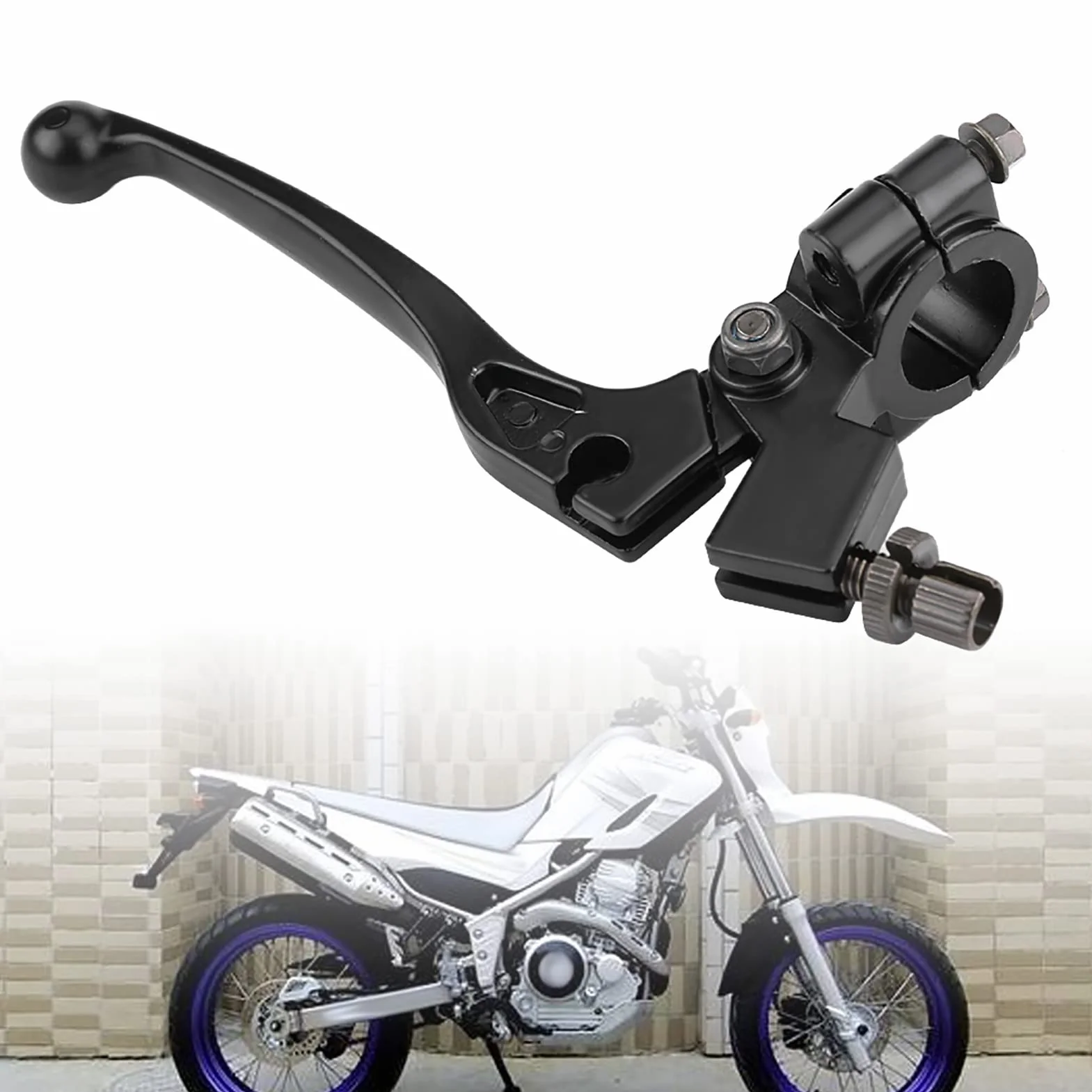 Palanca de Embrague Plegable con Percha,8mm Palanca de Freno para Motocicleta de Aluminio,para Manillares de Motocross de 50 CC a 125 CC