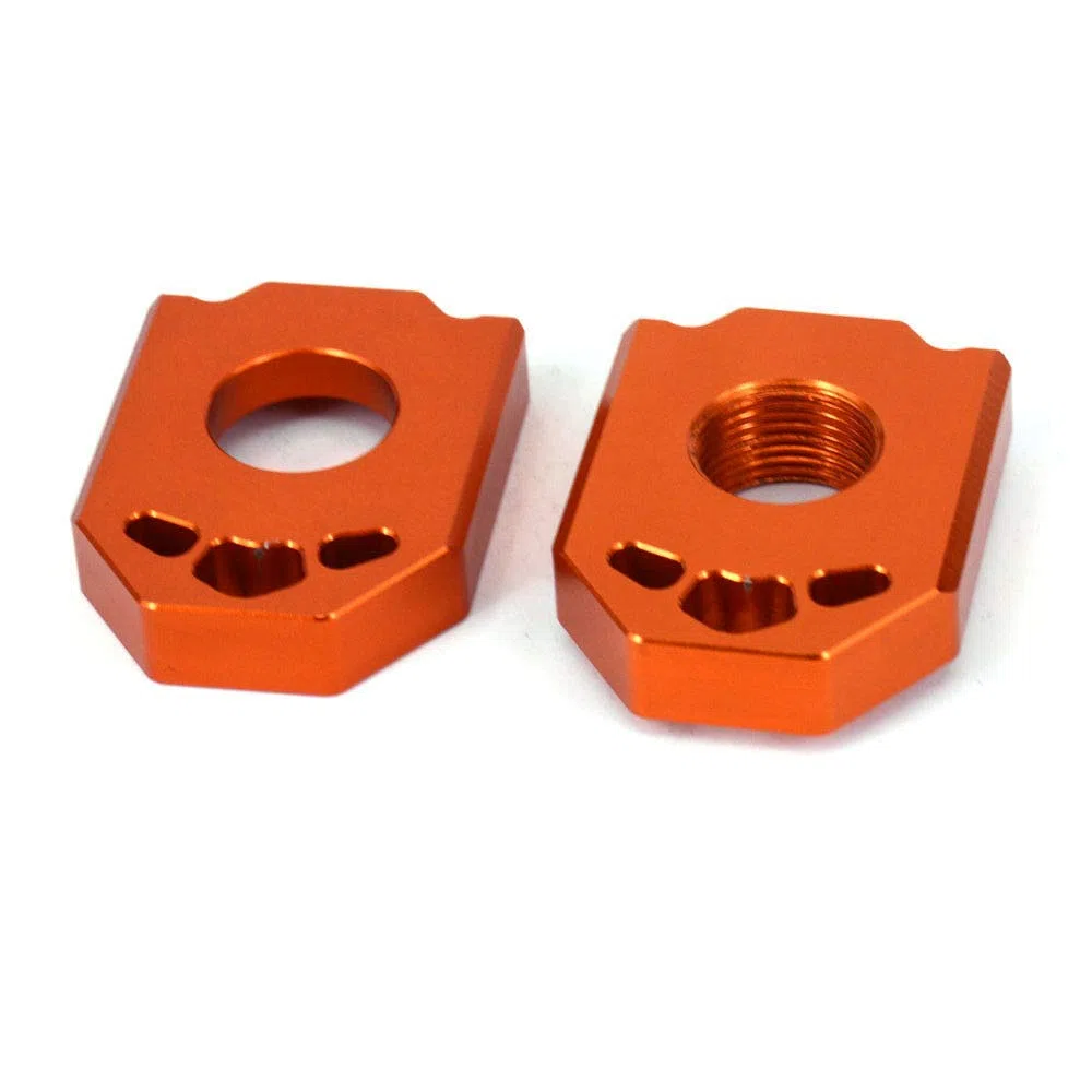 Tensor de cadena de bloque de eje trasero CNC para moto de cross 125-450 SX SXF XC XCF EXF 2013-2024 Dirt Pit Bike naranja