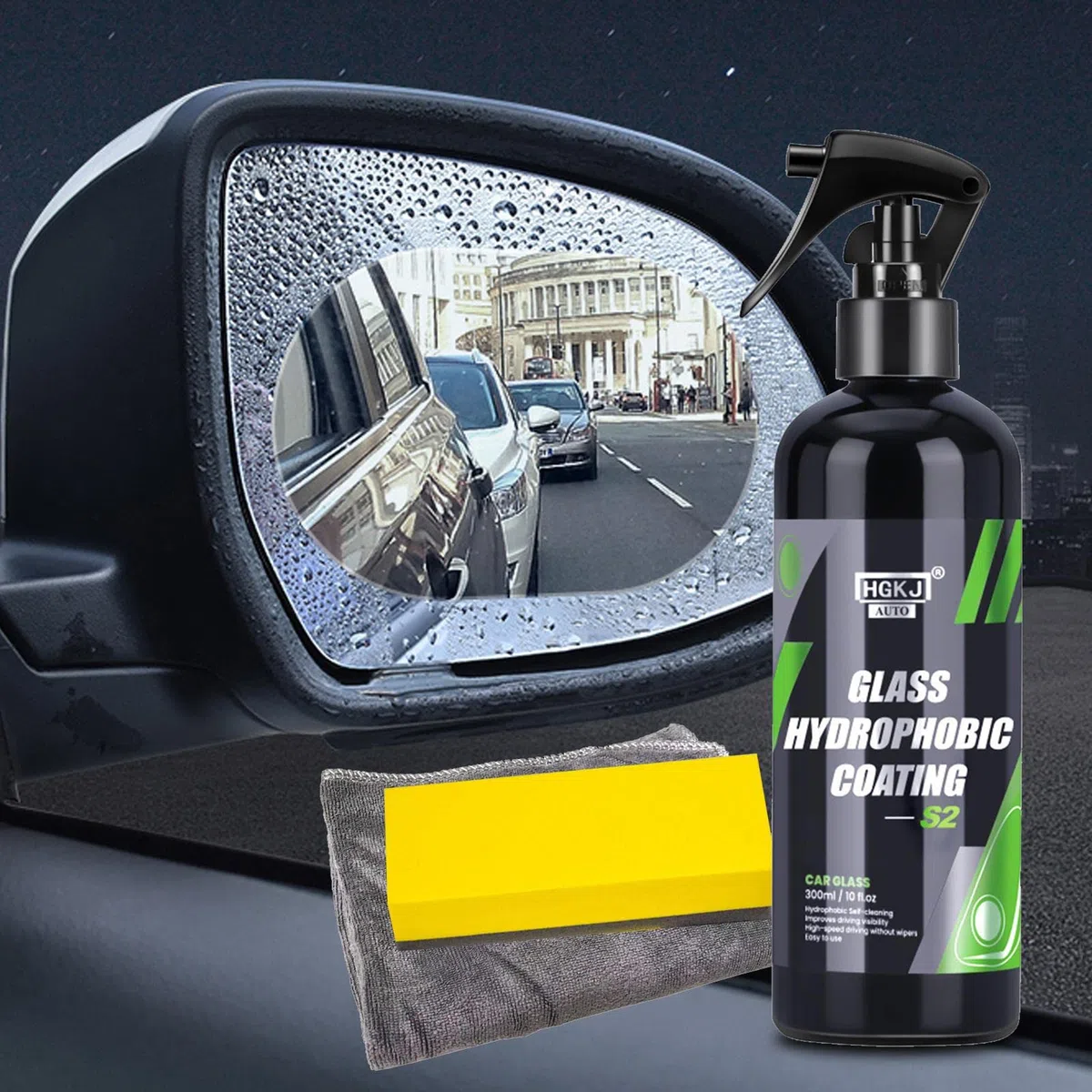 Agente Anti-Lluvia Del Coche, Revestimiento Hidrofóbico Versátil Ventanas Del Coche, Spray De Coche Dispersante Lluvia, Spray De Vehículo De Diseño Larga Duración, Spray Resistente A La Lluvia