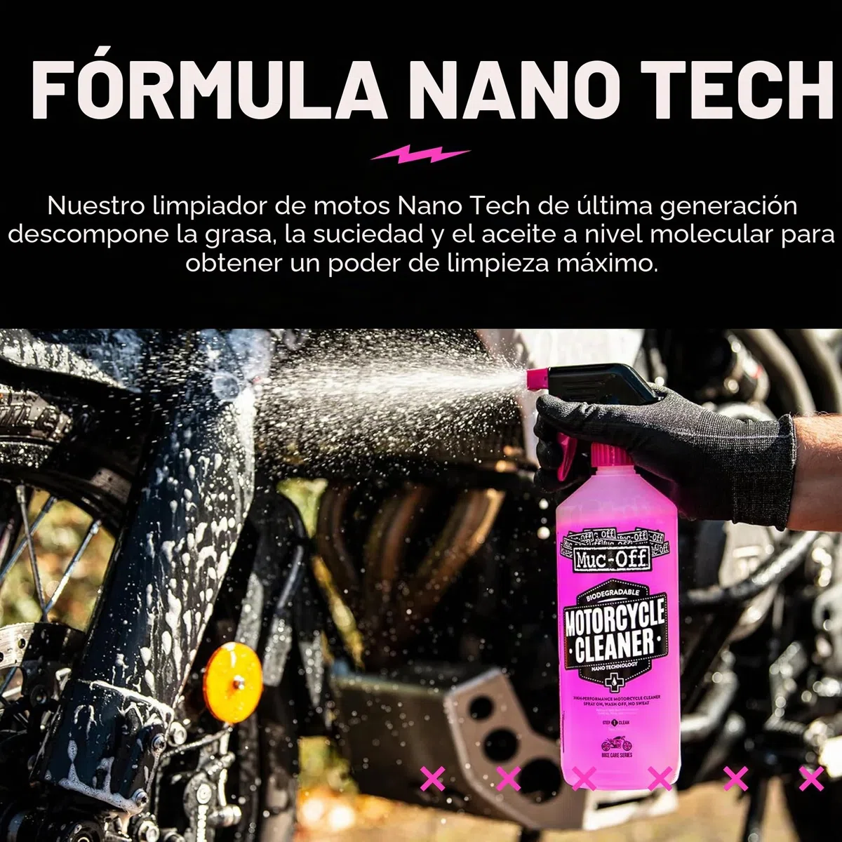Muc-Off Kit Dúo de Cuidados para Moto - Kit de limpieza de Motos - Limpia y Protege tu Moto - Incluye 1 Litro de Limpiador de Motos y 500 Ml de Protector de Moto