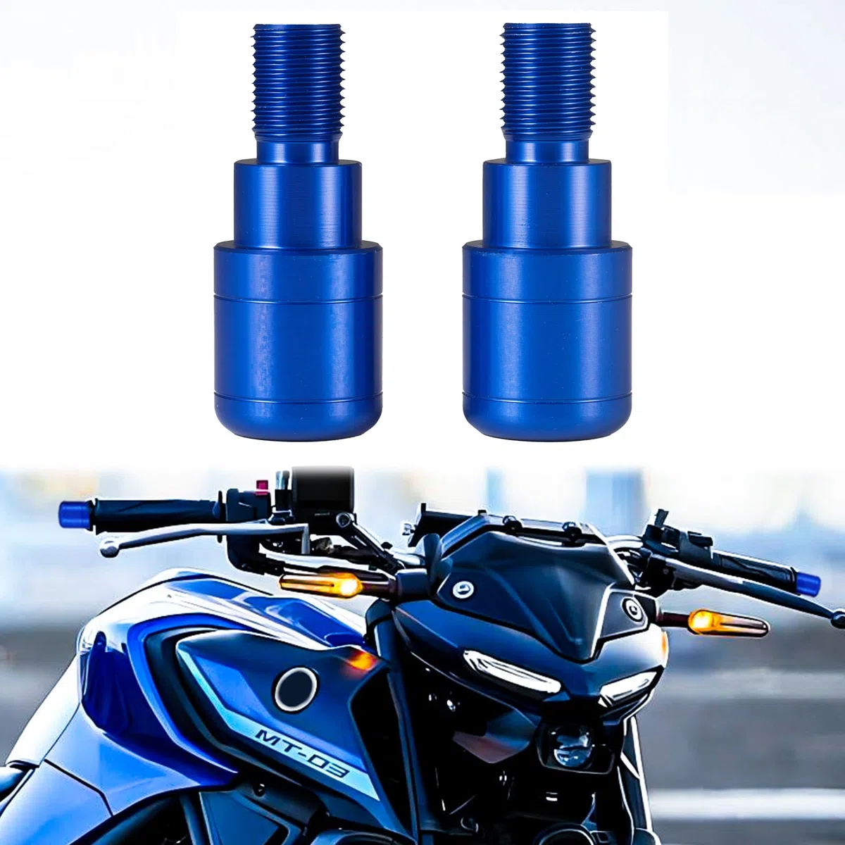 Puños de Manillar de Motocicleta CNC Topes Anticaida Moto Contrapesos Manillar Moto 2pz Compatibles para MT07 MT09 MT10 MT125 MT 07 09 10 125