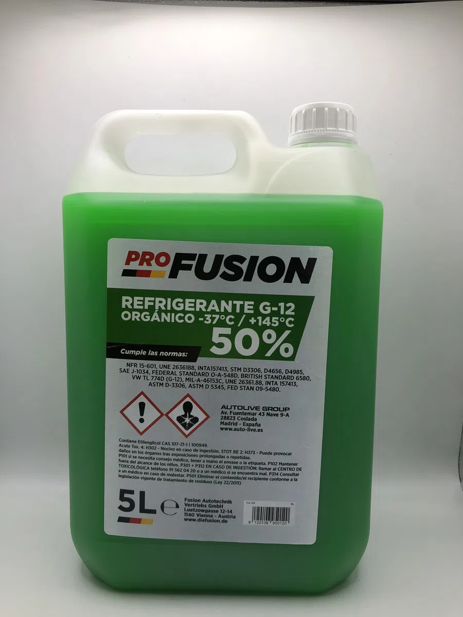 ProFusion Anticongelante Refrigerante Coche Verde G12-37ºC +145ºC 5L (1)