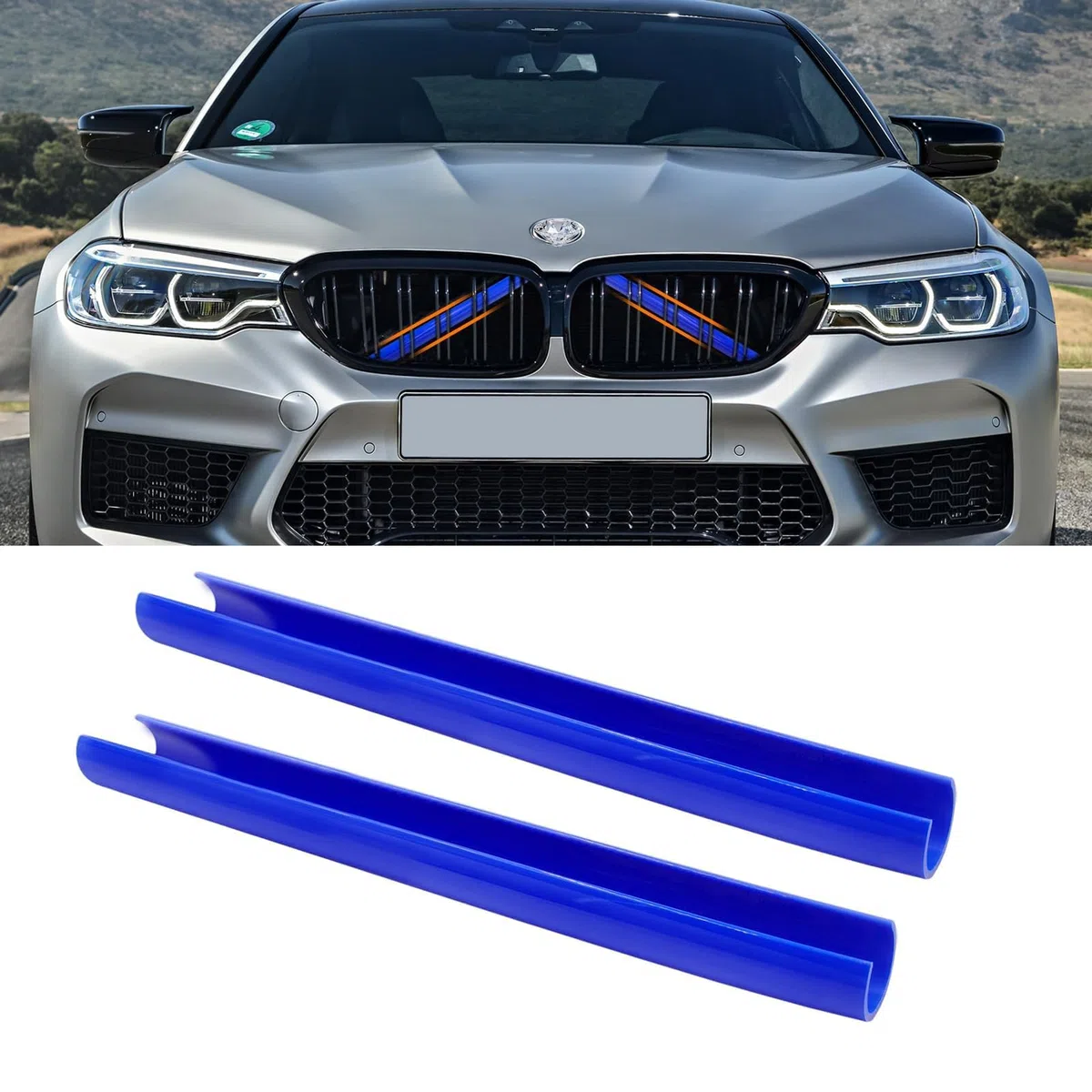 2 Piezas Rejilla Frontale Calandra para BMW M M2 M4 M5 M6 M8 X1 X2 X3 X5 X6 M135i M240i Z4 328i X7, Guarnición Rejilla Elegante Tiras Parrilla Insertos Clips Decorativos Calandra Accesorios