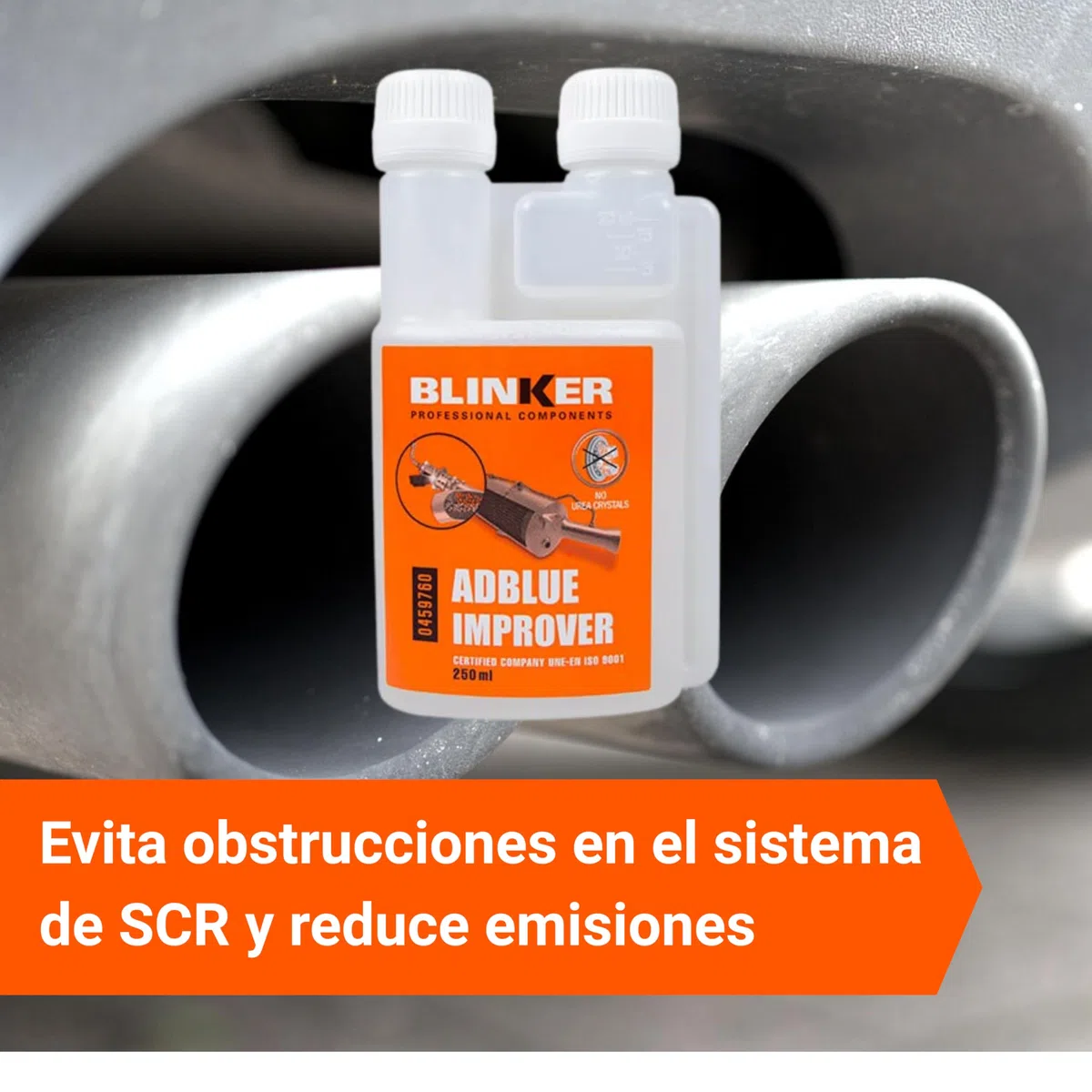 Blinker - AdBlue Improver - Tratamiento para Sistema SCR - Elimina Cristalización y Obstrucciones - Mejora el Rendimiento del AdBlue en Vehículos - Cámara de Dosificación - Envase de 250 ml