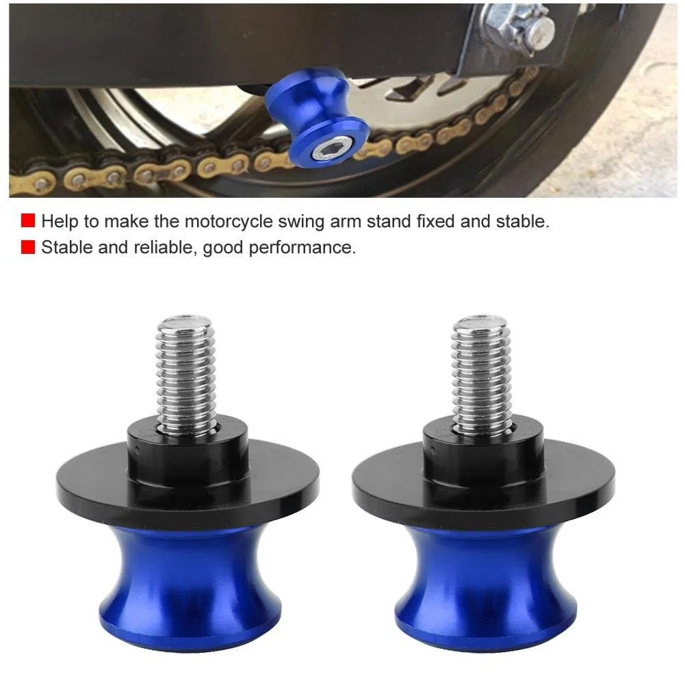 Carrete del brazo oscilante-Duokon 2pcs Universal 6mm Frame Sliders Motocicleta Soporte trasero Brazo oscilante Spool Sliders Soporte de aleación de aluminio(azul)