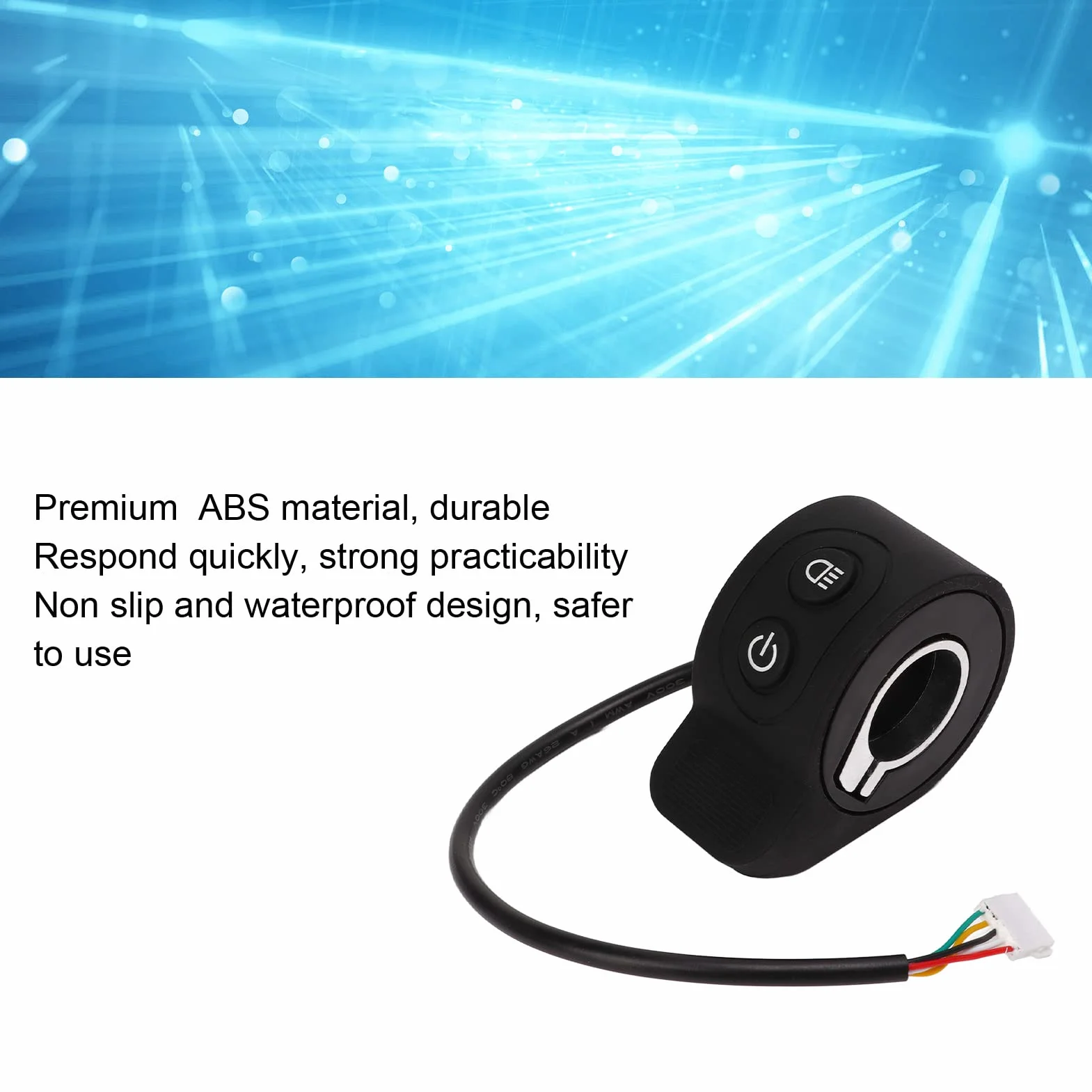 SUNGOOYUE Acelerador de Pulgar para Scooter Eléctrico, Control Regulable 3 Niveles, Impermeable IP54, Compatible con (Color Negro)