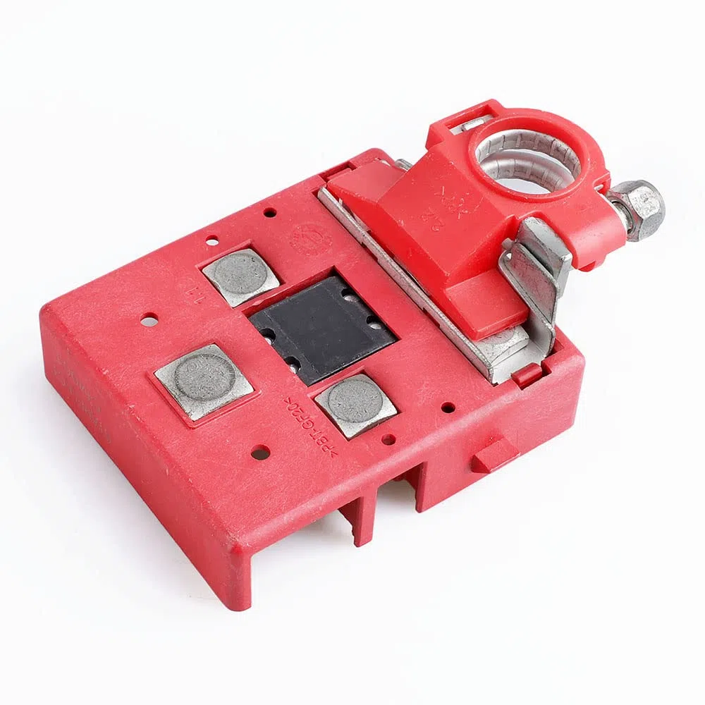 Caja de fusibles de la batería de distribución de terminales de abrazadera Conectores,32V 400A coche de liberación rápida con fusibles Conector de batería para caravanas Camper Barco Camión(Sin tapa)
